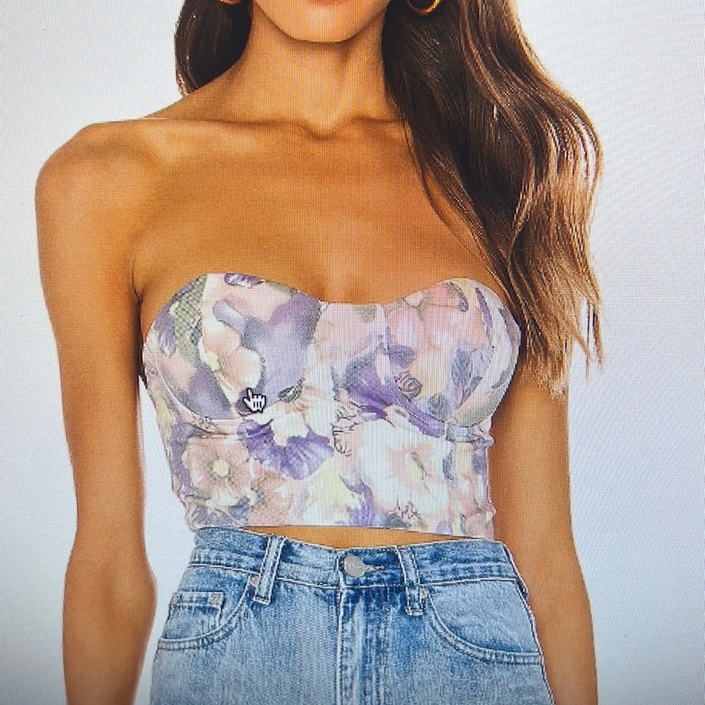 Superdown Cropped Bustier Top - image 1